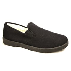 Zig-Zag Black Slip on Shoes - 7209