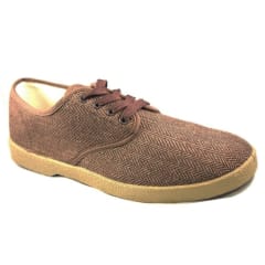 Zig-Zag Brown Herringbone Shoes - 7210