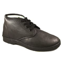 Zig-Zag Black Leather Chukka Shoes - 7219