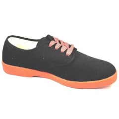 Zig-Zag Black Sneaker with Red Sole - 7221