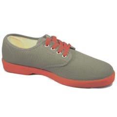 Zig-Zag Gray Sneaker with Red Sole - 7221