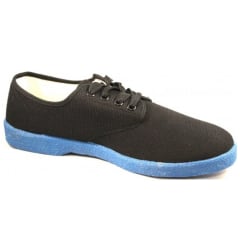 Zig-Zag Black Sneaker with Red Sole - 7222
