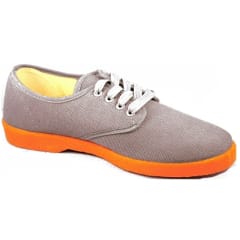 Zig-Zag Gray Sneaker with Orange Sole - 7223