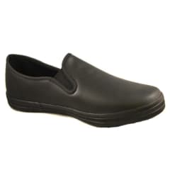 Zig-Zag Black Action Leather Slip On Shoes - 7224
