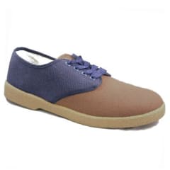 Zig-Zag Brown and Navy Oxford Shoes - 7251