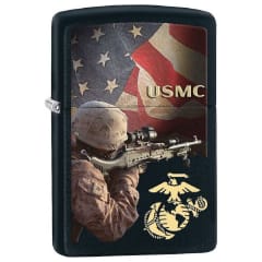 Zippo USMC Solider EGA Black Matte  Llghter 15330