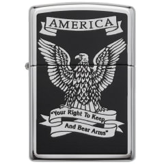 Zippo Black and White Americana Lighter 28290