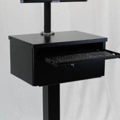 Pedestal Post Cabinet w/Door -- With Heavy Duty Single Monitor Post