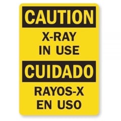 Radiation Warning Sign "CAUTION X-RAY IN USE"