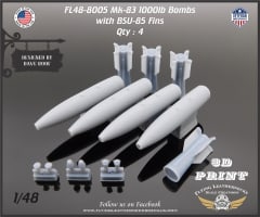 FL48-8005 Mk-83 1000lb bomb with BSU-85 fins