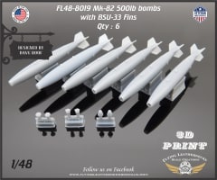 FL48-8019 Mk-82 / BLU-111/B 500lb Bomb with BSU-33/B Fin