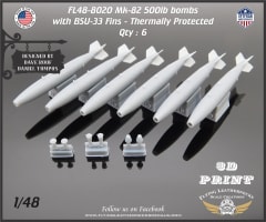 FL48-8020 Mk-82 / BLU-111/B Thermally Protected 500lb Bomb with BSU-33/B Fin