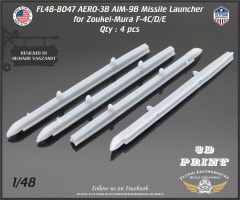FL48-8047 AERO-3B AIM-9B missile launcher for Zoukei-Mura F-4C/D/E