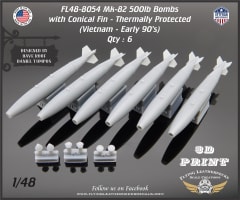 FL48-8054 Mk-82 Thermally Protected 500lb Bomb with Conical Fin - Vietnam to Early 90's