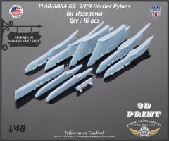 FL48-8064 Harrier GR.5/7/9 Weapons Pylons for Hasegawa