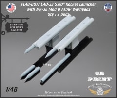 FL48-8077 LAU-33 5.00 Rocket Pod with Mk-32 Mod 0 AT/AP Warheads