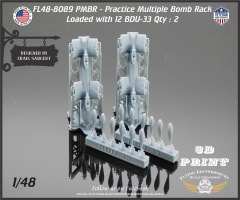 FL48-8089 A/A 37B-3C PMBR (Practice Multiple Bomb Rack) Loaded with BDU-33