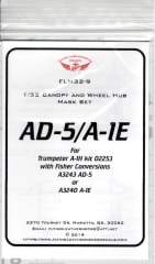 FLM32-09 AD-5/A-1E Canopy/Wheel Mask for Trumpeter / Fisher