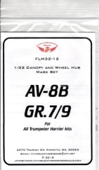 FLM32-12 AV-8B Canopy/Wheel Mask for Trumpeter
