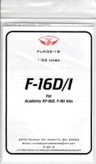 FLM32-18 F-16D/I Canopy/Wheel Mask for Academy