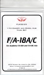 FLM32-23 F/A-18A/C Canopy/Wheel Mask for Academy / Kinetic