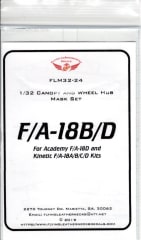 FLM32-24 F/A-18B/D Canopy/Wheel Mask for Academy / Kinetic