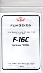 FLM32-26 F-16C Canopy/Wheel Mask for Tamiya