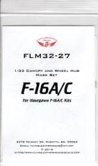 FLM32-27 F-16A/C Canopy/Wheel Mask for Hasegawa