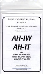 FLM48-05 AH-1W/T Canopy/Wheel Mask Italeri