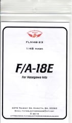 FLM48-23 F/A-18E Canopy/Wheel Mask Hasegawa