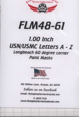 FLM48-61 1.0 inch USN/USMC Letters A-Z, Longbeach 60 degree corners
