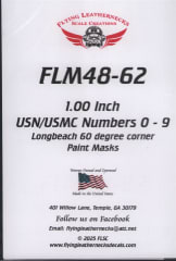 FLM48-62 1.0 inch USN/USMC Numbers 0-9, Longbeach 60 degree corners