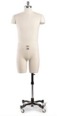Professional male half - body dress form on adjustable stand - The Signature Collection by Mannequins Express