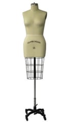 Half body female dress form mannequin for sewing, tailoring, and apparel display