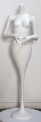 High-end mermaid mannequin dress form hands in front with trumpet base by Mannequins Express