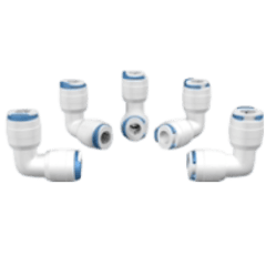 AquaticLife Press 1/4" x 1/4" Elbow w/2 Blue Clips (5 pack)