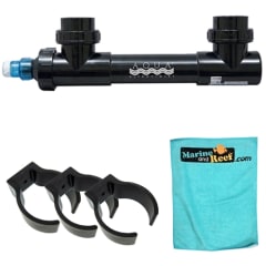 Aqua Ultraviolet Classic 25 Watt White 2" UV Sterilizer, THREE Mounting Clips, & Towel Package