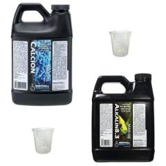 Brightwell Aquatics Calcion Alkalin8.3 KH Buffer 2 liters & Measuring Cups Package