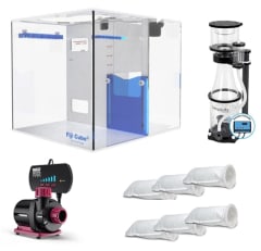 FijiCube Advanced Reef Sump 12, Simplicity 120DC Protein Skimmer,  Seltz D DC 500 GPH Pump, & Socks Package