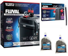 Fluval 307 Canister Filter w/ Fluval UVC In-Line Clarifier Package