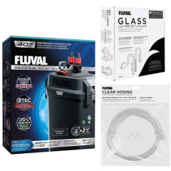 Fluval 407 Canister Filter & Clear Lily Pipe Aesthetics Bundle