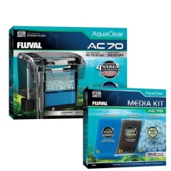 Fluval AquaClear AC70 Power Filter & Replacement Media Bundle