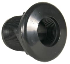 JT Manufacturing Bulkhead 1-1/2" Thread x Thread Black