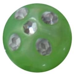 12mm Lime Faux Pearl Bead with Rhinestones sold individually
