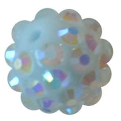 12mm Ice Mint Rhinestone Bubblegum Beads