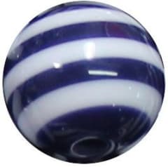 12mm Navy Blue Stripe Bubblegum Beads