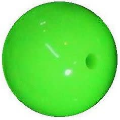 14mm Neon Lime Green Solid Acrylic Beads