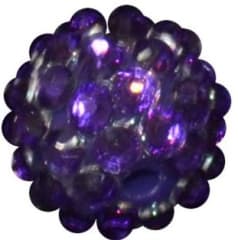 14mm Deep Purple Rhinestone Bubblegum Beads
