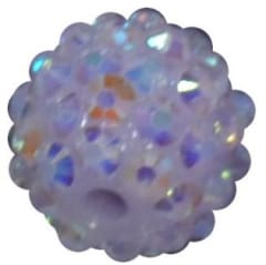 14mm Ice Lavender Rhinestone Bubblegum Beads