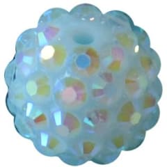 14mm Ice Mint Rhinestone Bubblegum Beads